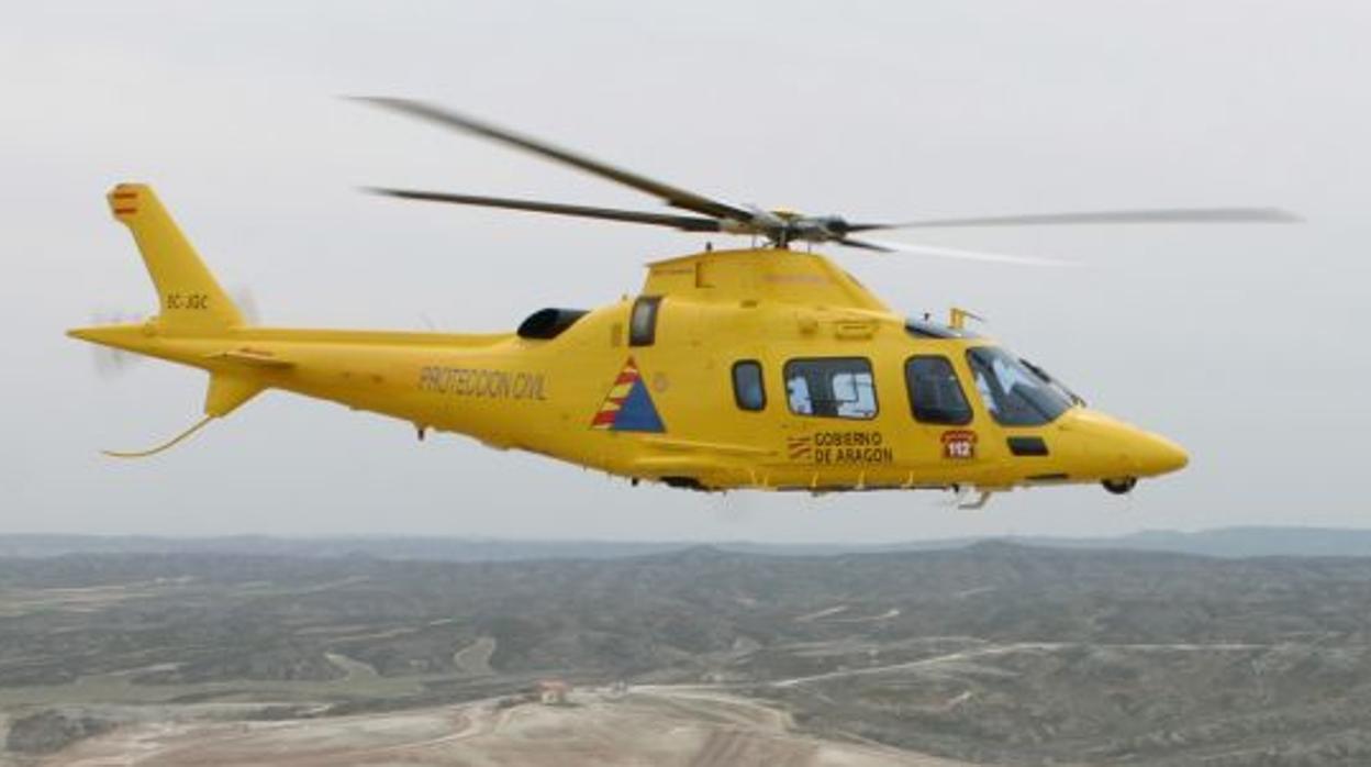 Uno de los heridos tuvo que ser evacuado en un helicóptero del servicio sanitario de emergencias de Aragón