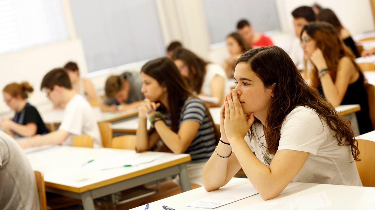 Imagen de archivo de las Pruebas de Acceso a la Universidad en Valencia