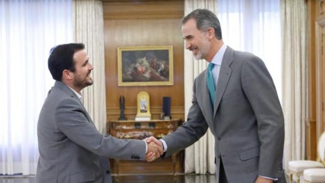 Alberto Garzón, instantes antes de su conversación con el Rey