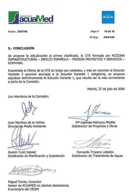 El informe lo firmó Fernando Troyano