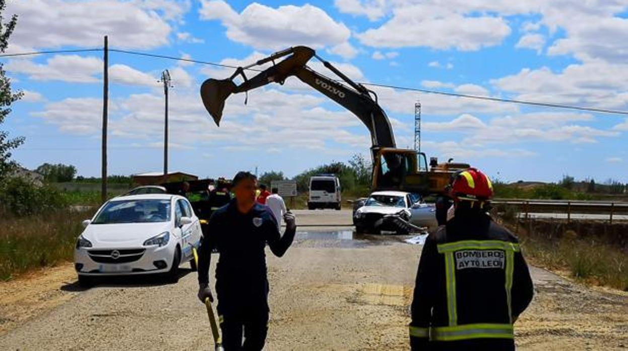 Accidente de tráfico en la localidad leonesa de San Millán de los Caballeros en el que han fallecido dos personas