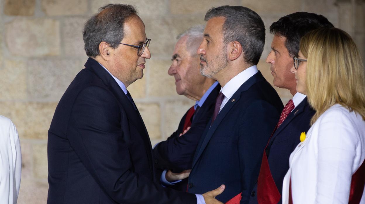 Quim Torra y Manuel Valls en el Palau de la Generalitat