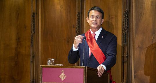 Manuel Valls, en el Ayuntamiento de Barcelona tras el fin de su relación con Cs