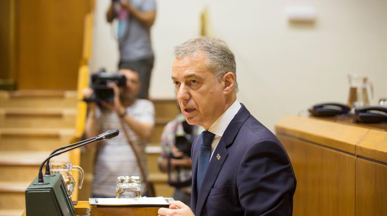 Iñigo Urkullu, en el pleno de control de hoy