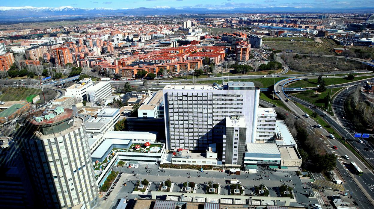 Vista aérea del hospital universitario de La Paz