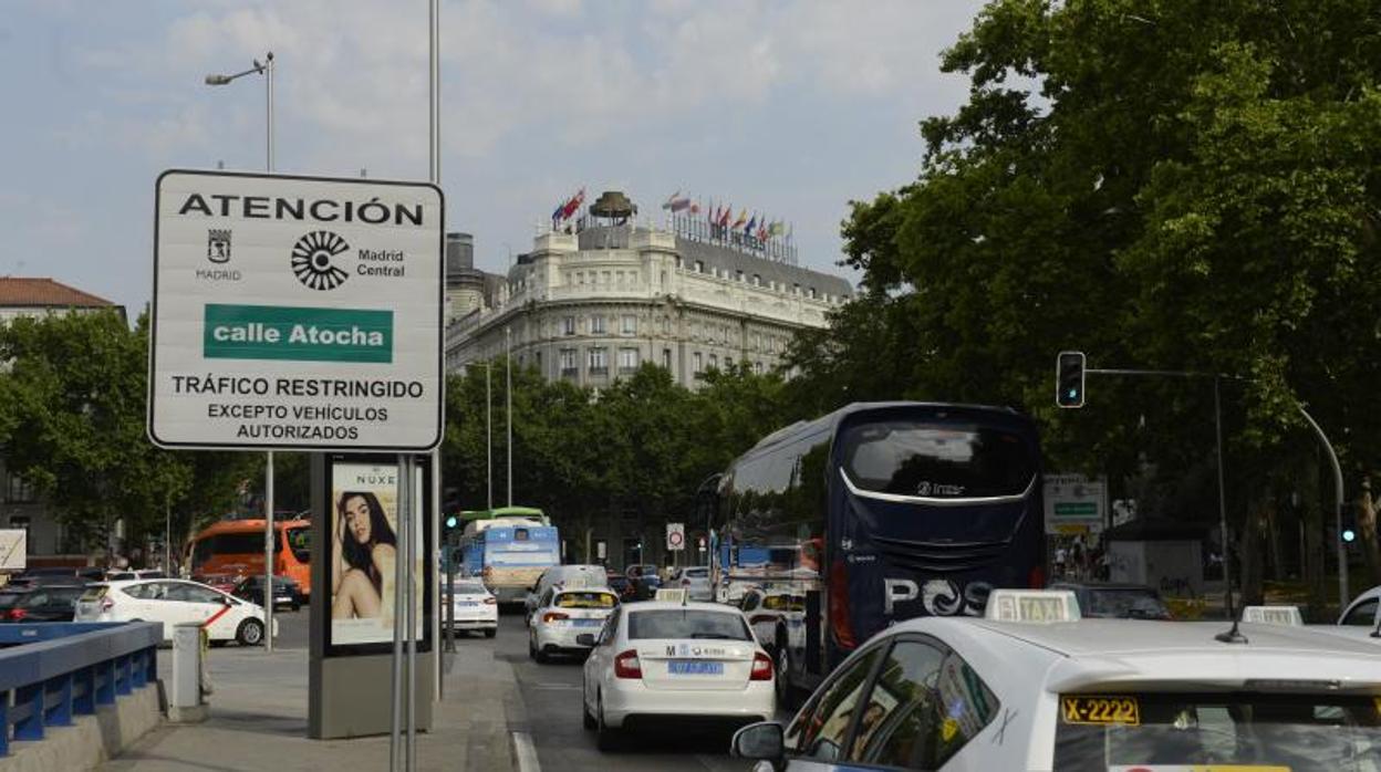 Acceso a Madrid Central, en Atocha