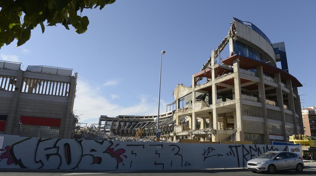 Estado de demolición del Vicente Calderón