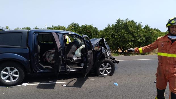 Seis heridos, entre ellos una bebé de siete meses, en un accidente de tráfico en la N-332 en Oliva