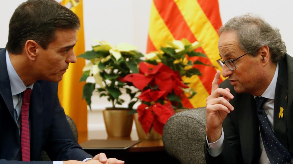 Pedro Sánchez y Quim Torra, en Barcelona