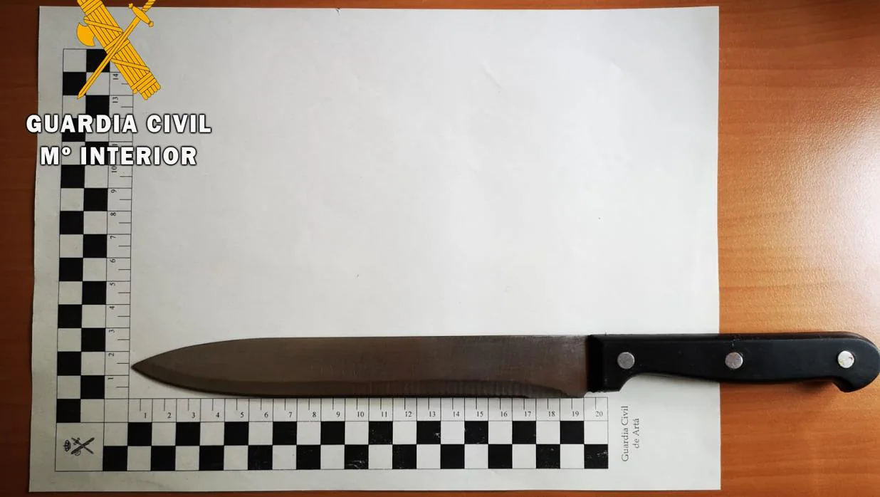 Cuchillo con el que el agresor amenazó con matar a su hija
