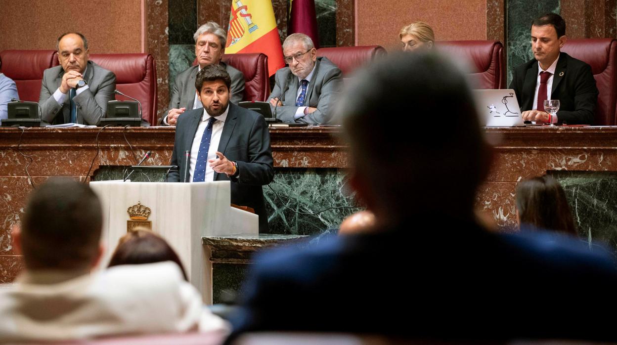 López Miras durante su discurso de hoy