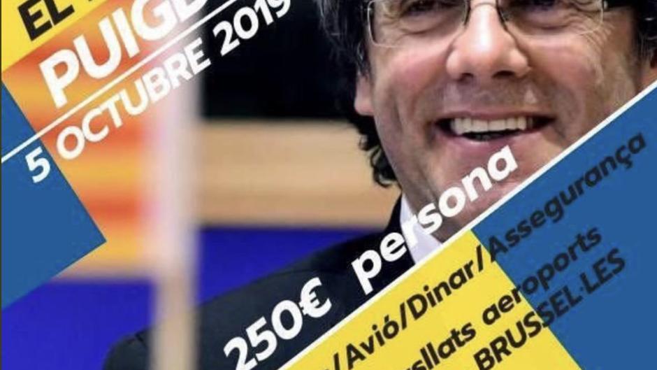 Una organización independentista organiza una cena con Puigdemont por 250€ el cubierto