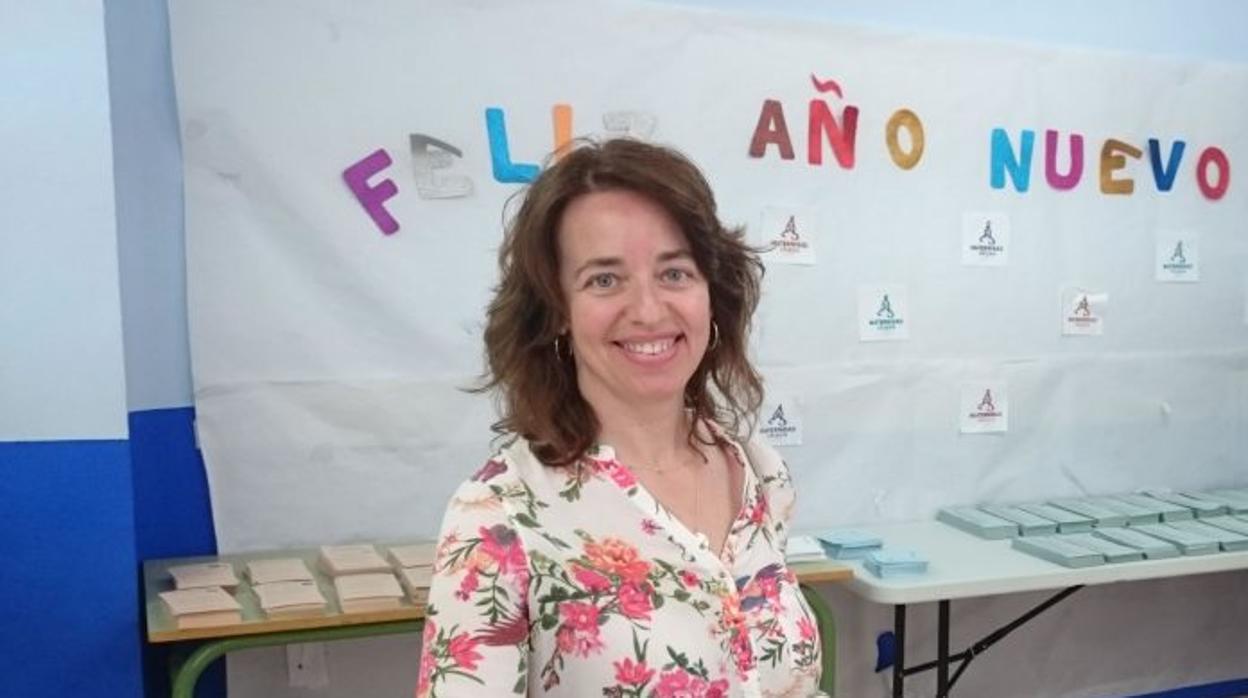 Pilar Bonillo, en el colegio electoral durante las pasadas elecciones municipales