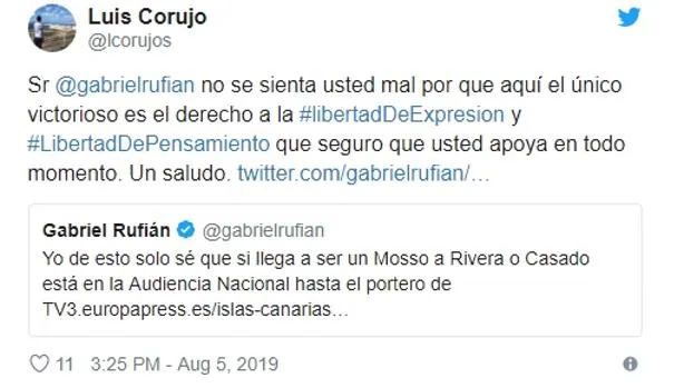 Libre de culpa el guardia civil de Canarias que fue denunciado por Rufián (ERC)