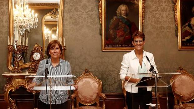 La bandera española, primera prueba para la socialista Chivite