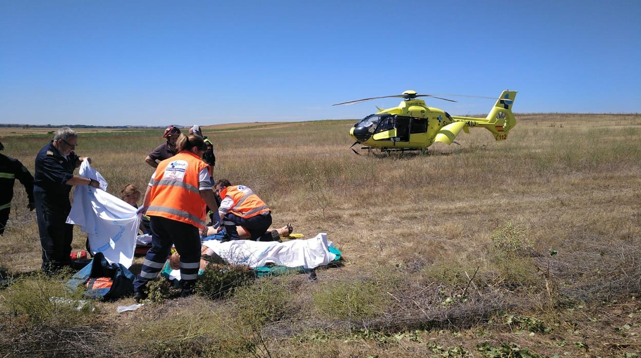 Accidente de tráfico en la A-67, en Osorno (Palencia), en el que cinco personas resultaron heridas