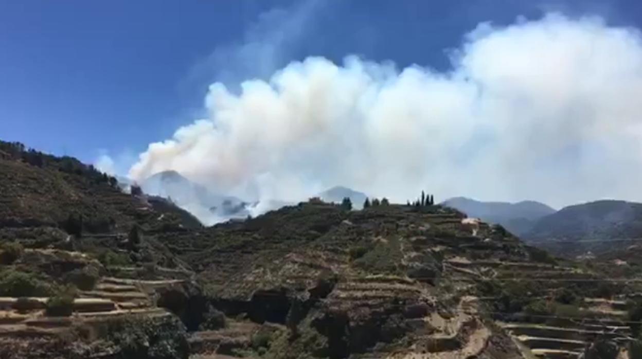 Vídeo: el incendio en Canarias, con el tiempo en contra