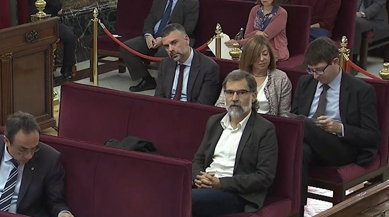 El presidente de la asociación independentista Òmnium Cultural, Jordi Cuixart durante el juicio del «procés»
