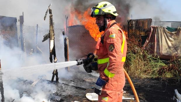 Mueren dos perros y cuatro vehículos calcinados en un incendio en Palma de Gandia