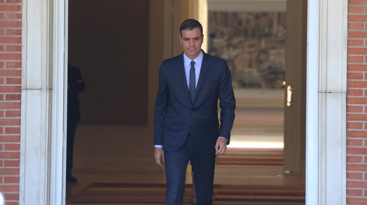 Pedro Sánchez, en el Palacio de la Moncloa