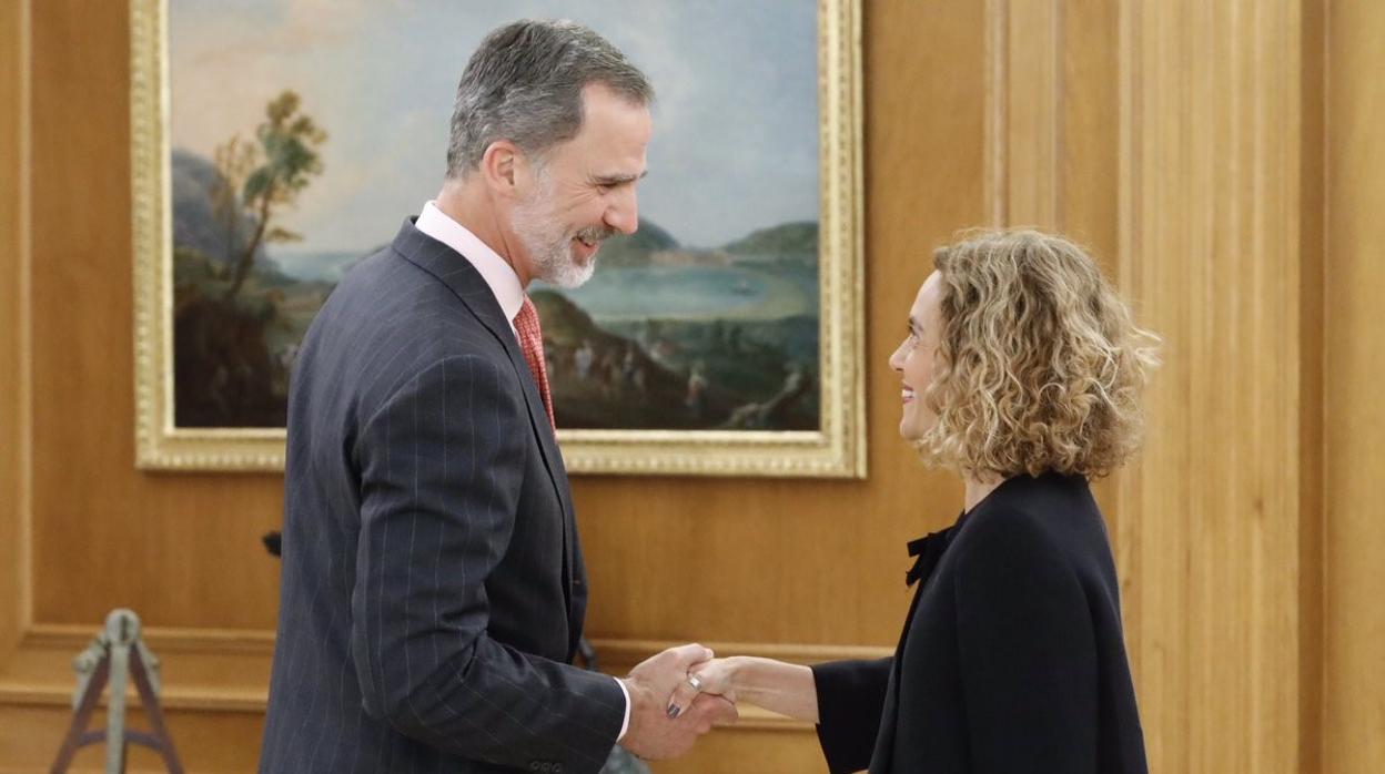 Audiencia de Don Felipe a la presidenta del Congreso de los Diputados, Meritxell Batet, el pasado 3 de junio