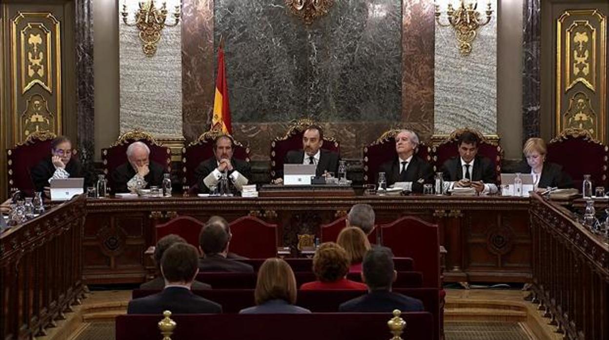 El tribunal del «procés», durante el juicio que quedó visto para sentencia el pasado junio