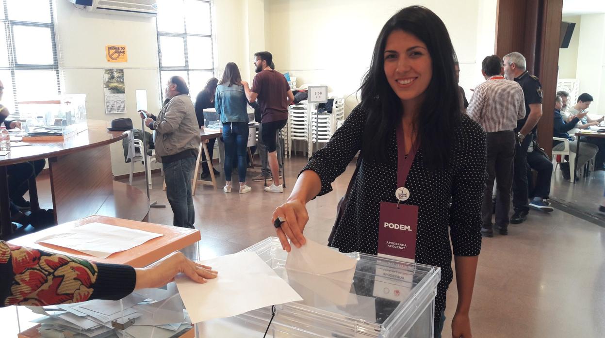 Naiara Davó, durante las elecciones del pasado mayo