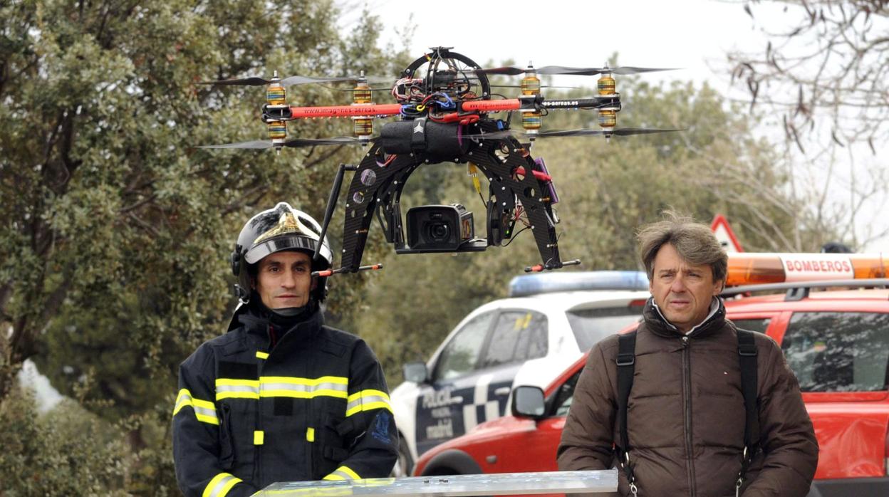 Fotografía de archivo facilitada por el Ayuntamiento de Madrid de un dron,