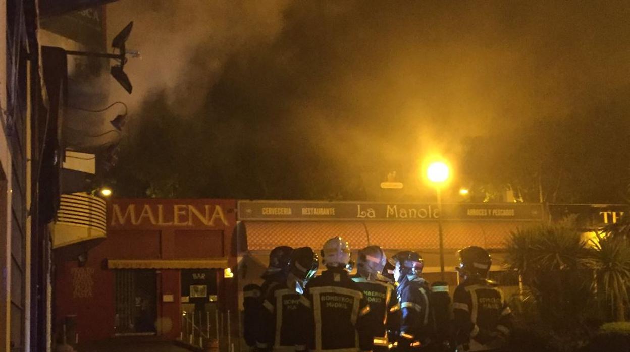 Incendio en un local de hostelería en Hortaleza