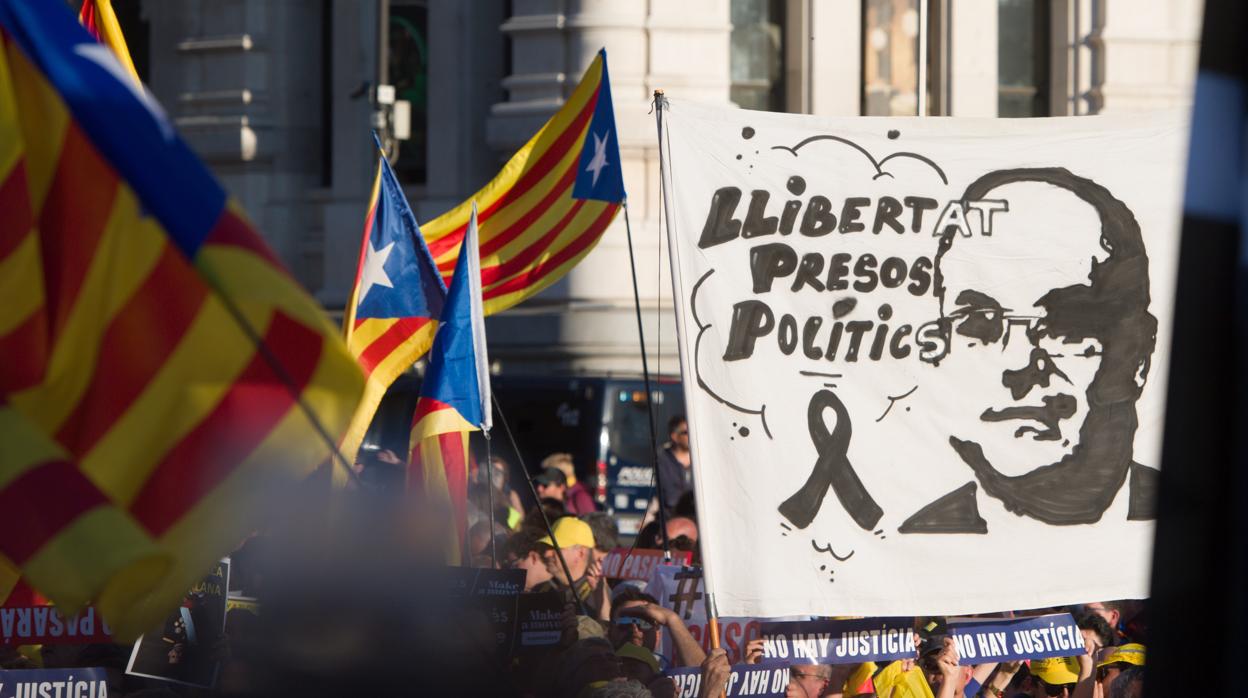 Manifestación independentista catalana en Cibeles