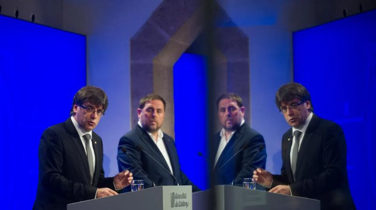 Puigdemont y Junqueras, en julio de 2017