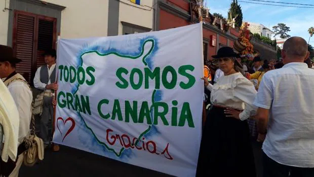 Toda Canarias, en Teror, unida agradece el apoyo por los incendios