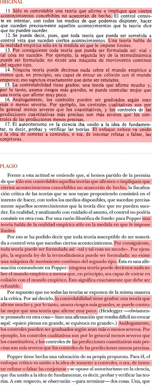 Plagio del libro de Cruz (página 74) al manual de J.M. Mardones y N. Ursúa (páginas 115-116)