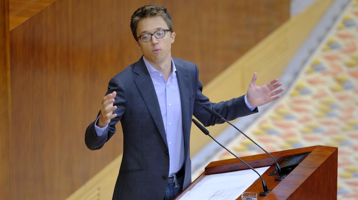 Íñigo Errejón, en la Asamblea de Madrid