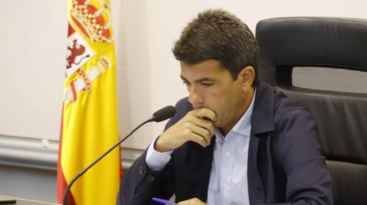 El presidente de la Diputación de Alicante, Carlos Mazón, en un Pleno de la institución provincial