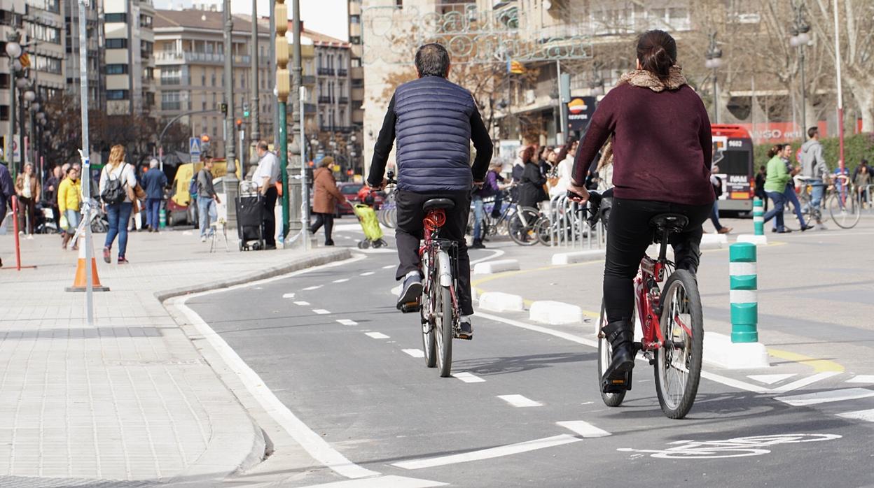 Imagen de archivo de un carril bici en Valencia