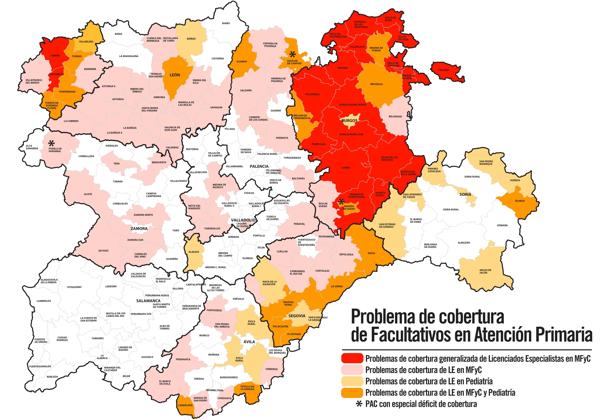 Radiografía de la asistencia sanitaria: Burgos, en alerta por el déficit de médicos y Salamanca, bajo control