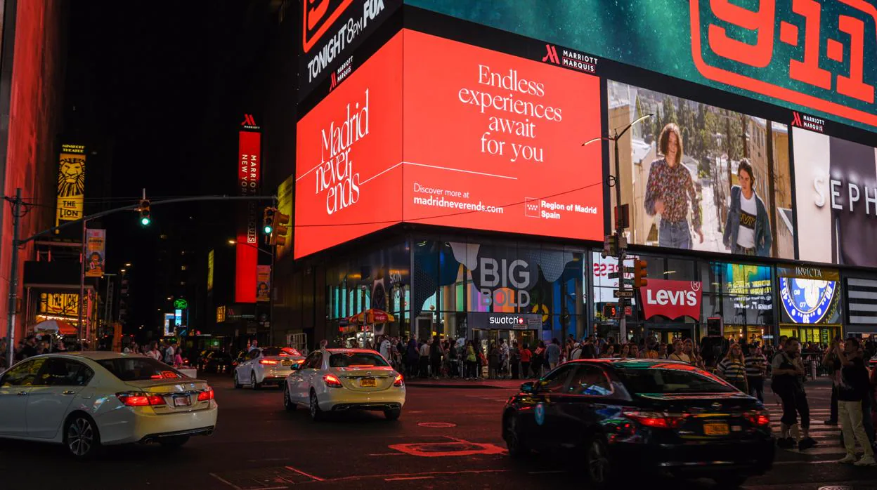 El espectacular anuncio promocionando Madrid en pleno Times Square