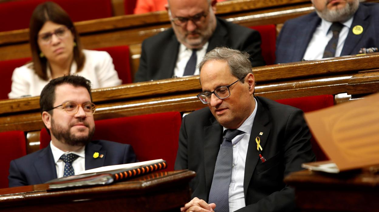 Quim Torra, en el Parlament de Cataluña