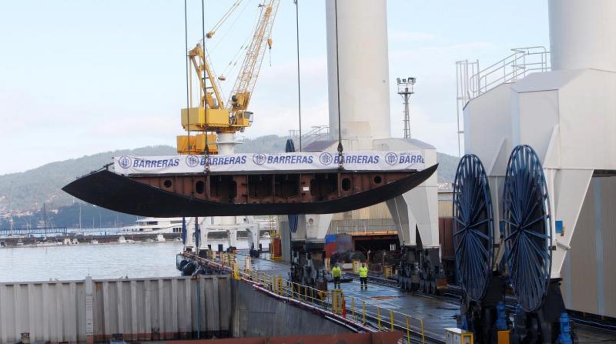 Vista del astillero vigués Barreras