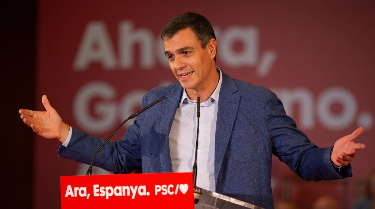 Pedro Sánchez, presidente del Gobierno en funciones, el miércoles en Barcelona