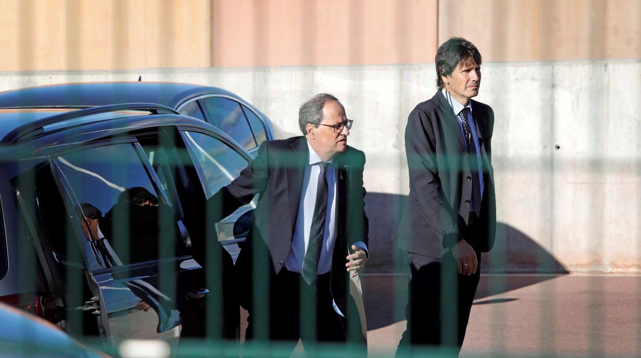 El presidente catalán, Quim Torra, en las marchas de la ANC