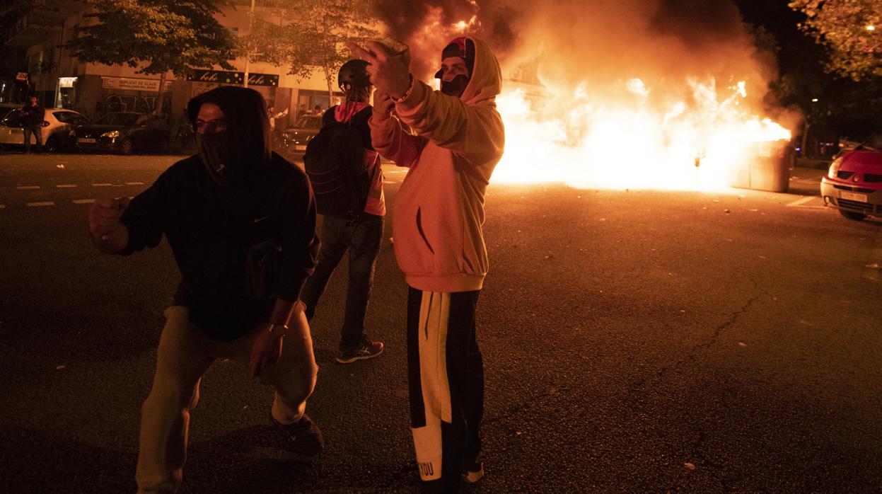 Disturbios de ayer por la noche en Barcelona