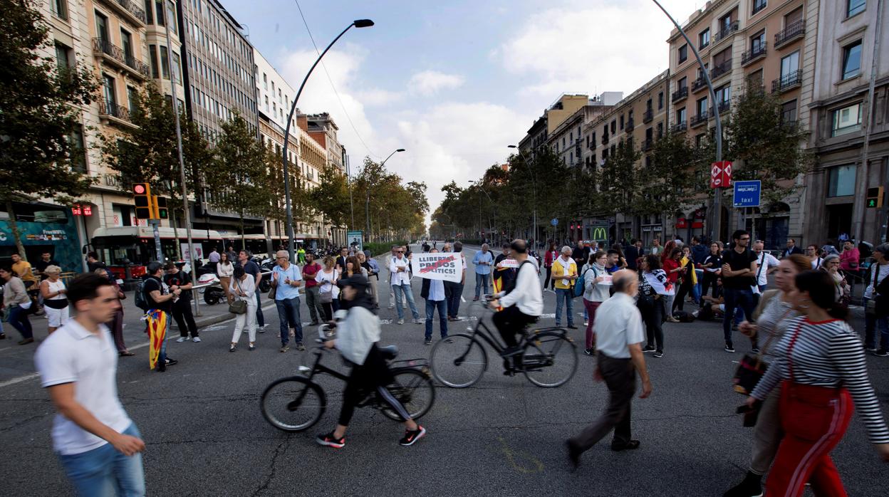Manifestación en el centro de Barcelona
