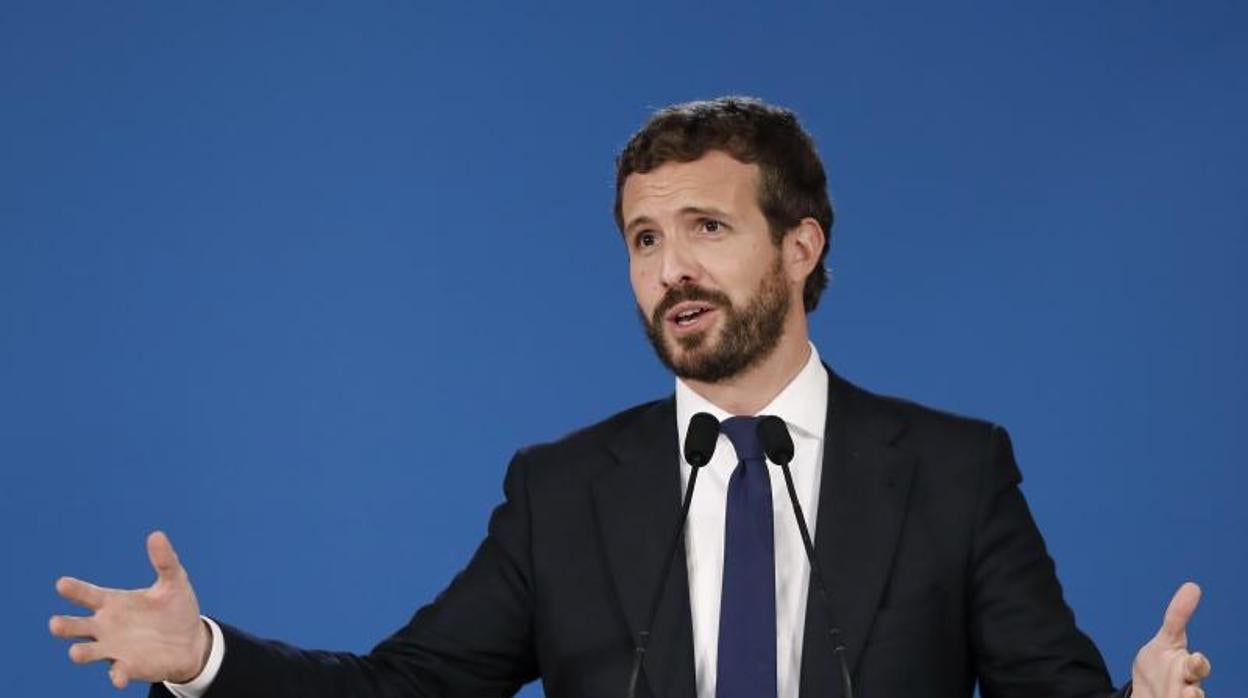 Casado, durante su intervención esta tarde en la junta directiva del PP catalán