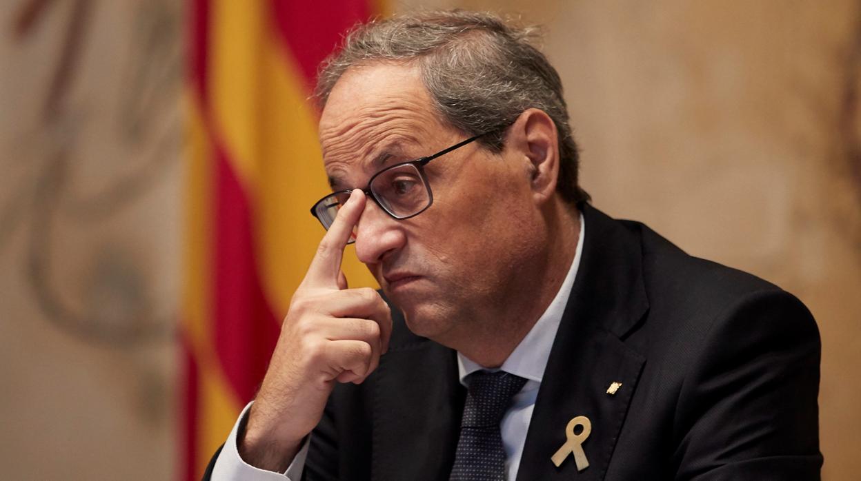 El presidente regional catalán, en la reunión de su Gobierno para «responder» a la sentencia del «procés»