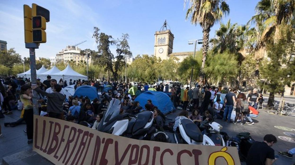 Acampada en el centro de Barcelona