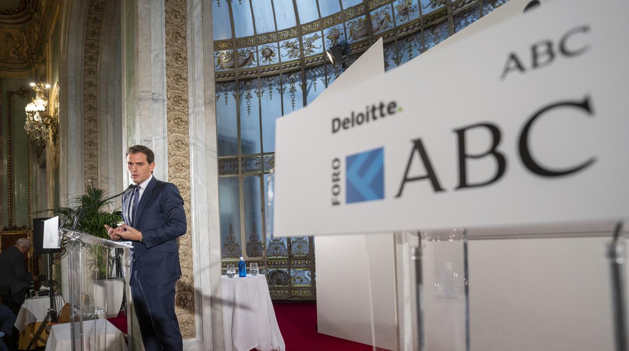 Albert Rivera, durante su intervención en el Foro ABC