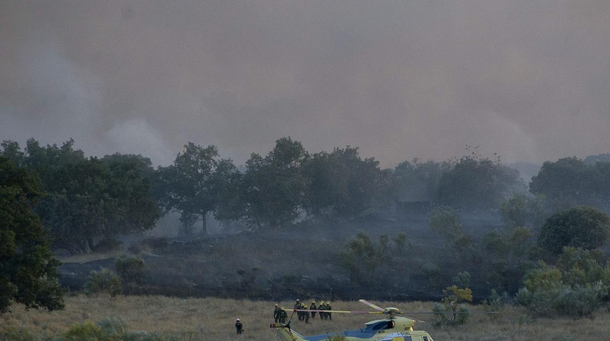 Actuación de emergencia ante un incendio en Valdemorillo