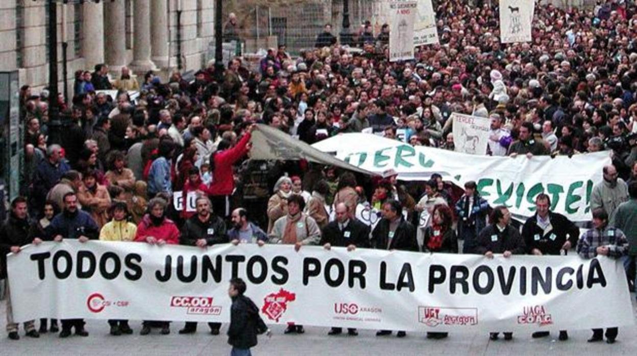 Imagen de archivo de una manifestación de Teruel Existe cuando era coordinadora ciudadana